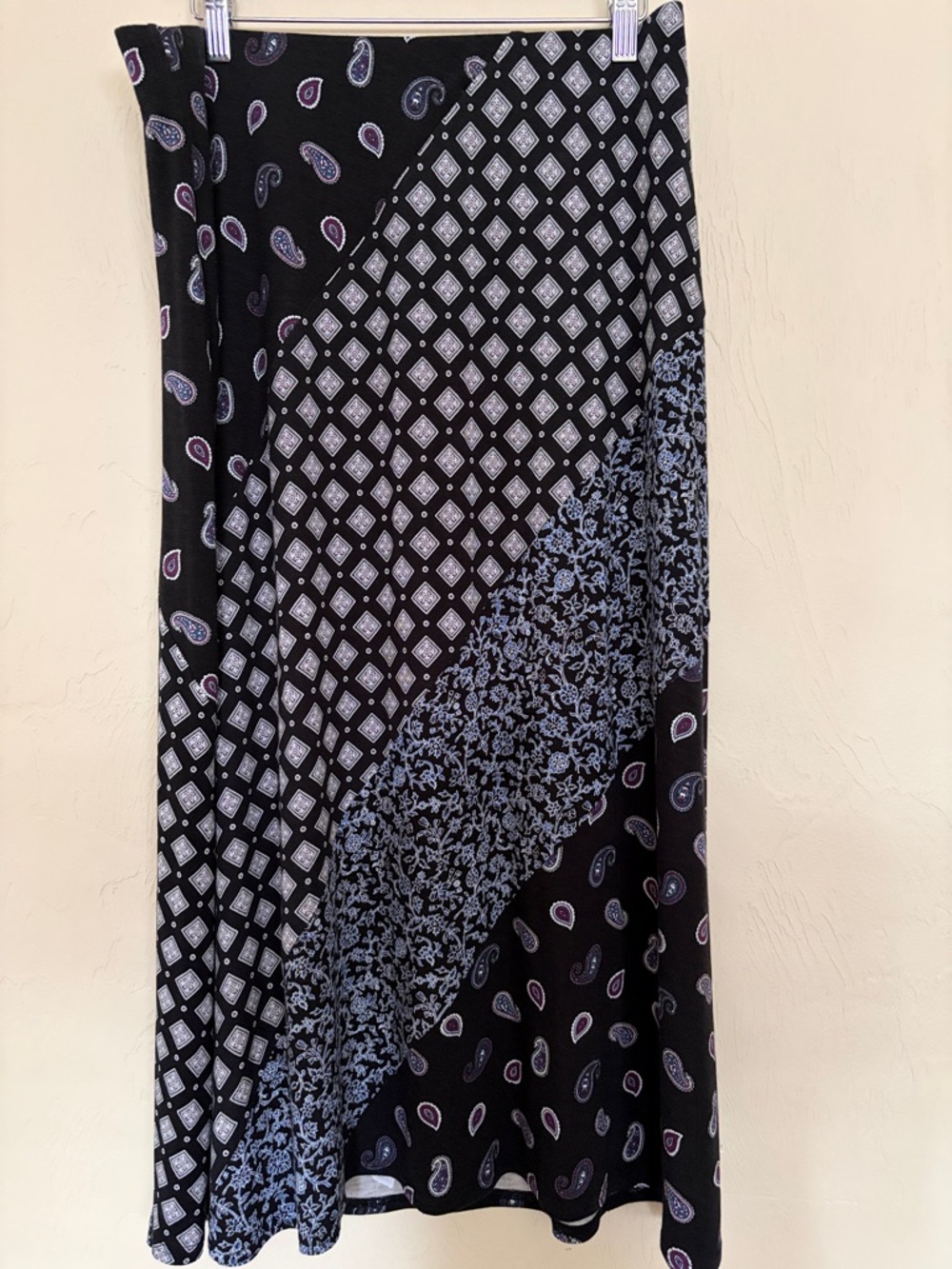 J Jill Black Floral Paisley Maxi Skirt. Excellent Like New Condition!